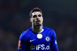 Chelsea FC player in a blue kit on the pitch during a match.